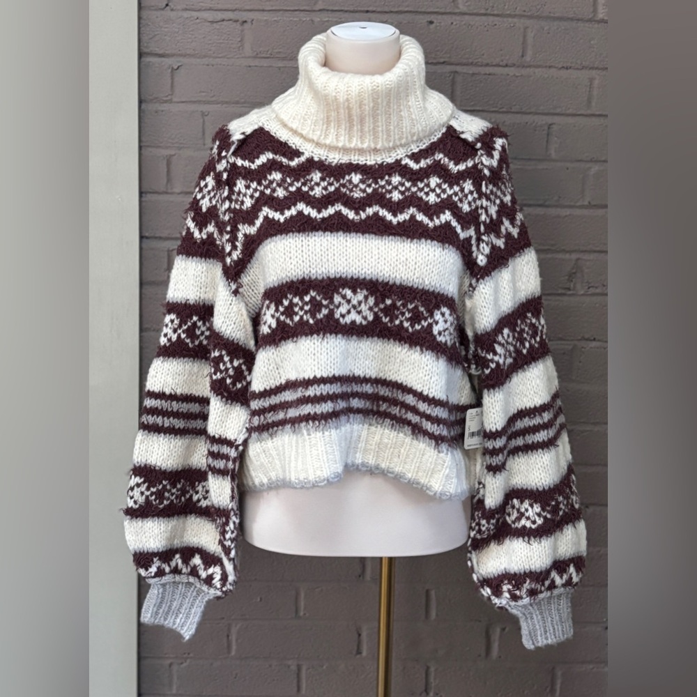 Free People NWT wool blend oversized sweater S
